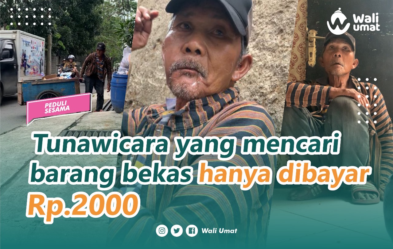 Gerobak dan Modal Jualan untuk Pak Ujang, Sosok Pencari Rongsokan yang Tunawicara